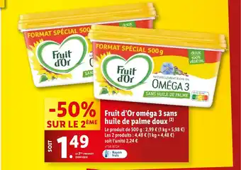 Lidl Fruit d'Or oméga 3 sans huile de palme doux (2) offre