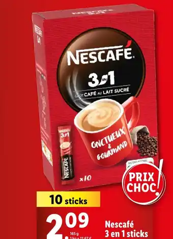 Lidl Nescafé 3 en 1 sticks offre
