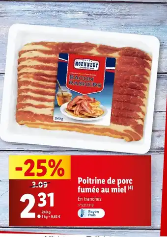 Lidl Poitrine de porc fumée au miel (4) offre