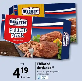 Lidl Effiloché de viande (3) offre