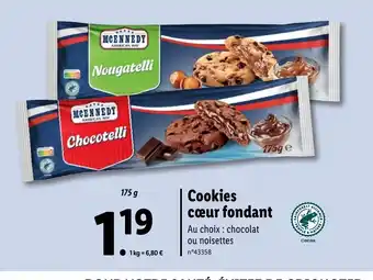 Lidl Cookies cœur fondant offre