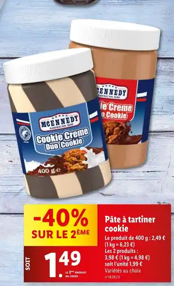 Lidl Pâte à tartiner cookie offre