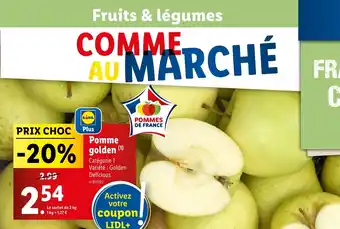 Lidl Pomme  golden offre