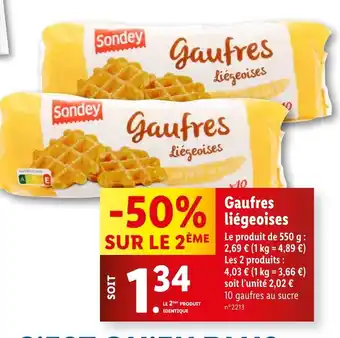 Lidl Gaufres liégeoises offre