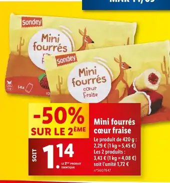 Lidl Mini fourrés Fraise offre