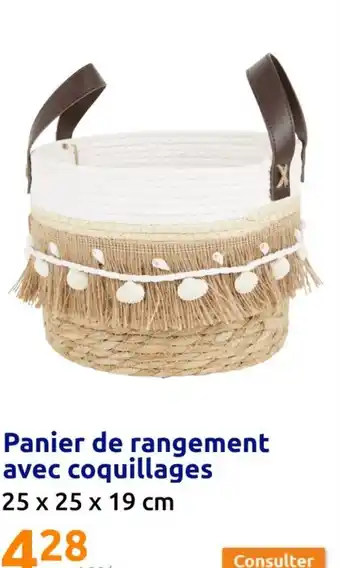 Action Panier de rangement avec coquillages offre