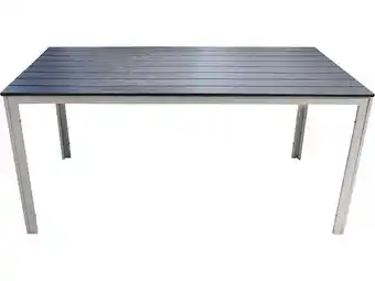 Brico Cash Table de jardin avec lattes en plastique Majorque 156 x 78 x 74 cm - Gris offre