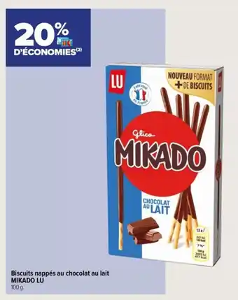 Carrefour Contact Biscuits nappés au chocolat au lait MIKADO LU offre