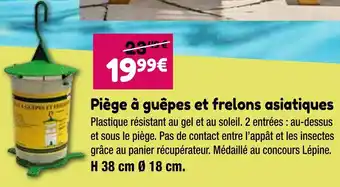 Point Vert Piège à guêpes et frelons asiatiques offre