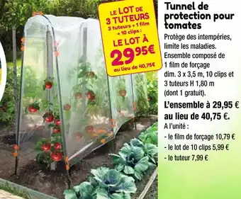 Point Vert Tunnel de protection pour tomates offre