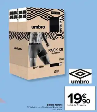 Carrefour Drive Umbro - boxers homme offre