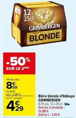 Carrefour Market Grimbergen - bière blonde d'abbaye offre