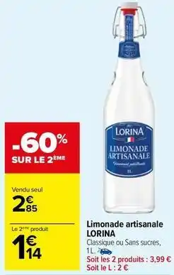 Carrefour Market Lorina - limonade artisanale offre