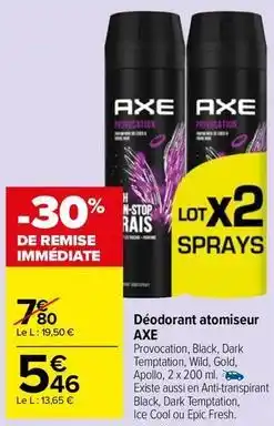 Carrefour Market Axe - déodorant atomiseur offre