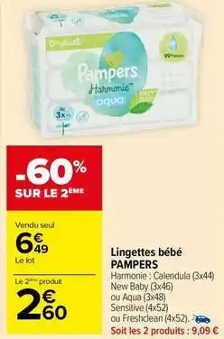 Carrefour Market Pampers - lingettes bébé offre