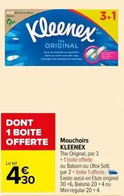 Carrefour Market Kleenex - mouchoirs offre