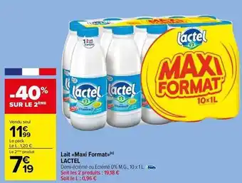 Carrefour Market Lactel - lait maxi format offre