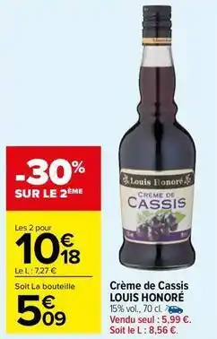 Carrefour Market Louis honoré - crème de cassis offre