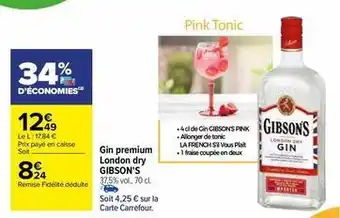 Carrefour Gibson's - gin premium london dry offre