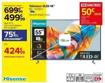 Carrefour Hisense - téléviseur qled 4k offre