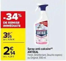 Carrefour Antikal - spray anti calcaire offre