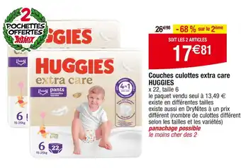 Cora x Carrefour HUGGIES Couches culottes extra care offre