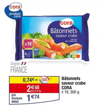 Cora x Carrefour CORA Bâtonnets saveur crabe offre