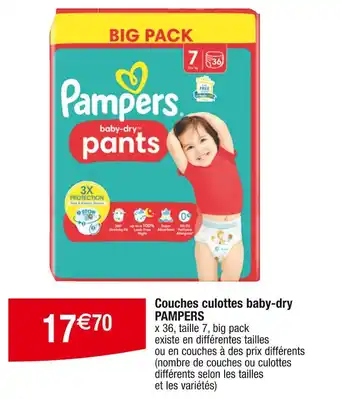 Cora x Carrefour PAMPERS Couches culottes baby-dry offre