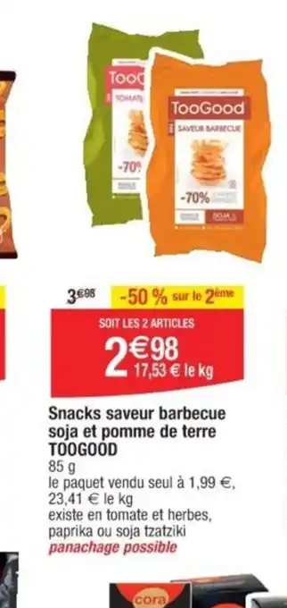 Cora x Carrefour Snacks saveur barbecue offre