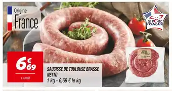 Netto NETTO SAUCISSE DE TOULOUSE BRASSE offre