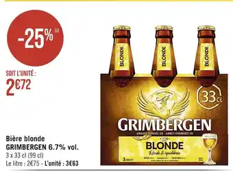 Casino Supermarchés GRIMBERGEN Bière blonde 6.7% vol offre