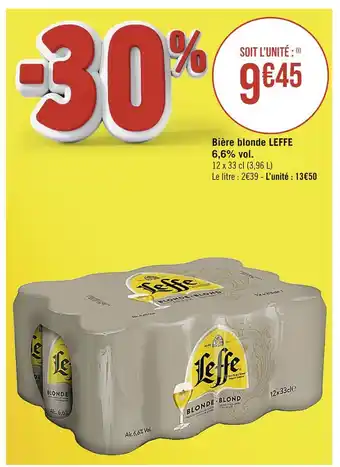 Casino Supermarchés LEFFE Bière blonde 6,6% vol offre