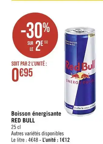 Casino Supermarchés RED BULL Boisson énergisante offre