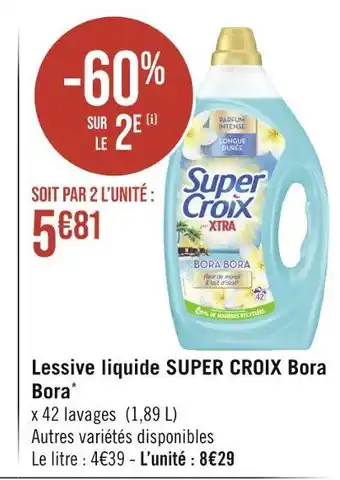 Casino Supermarchés SUPER CROIX Lessive liquide Bora Bora offre