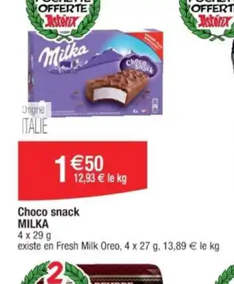 Cora x Carrefour Choco snack MILKA offre