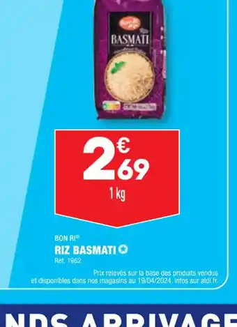 ALDI BON RI RIZ BASMATI offre