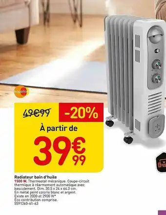 Weldom Radiateur Bain D'huile Equation offre