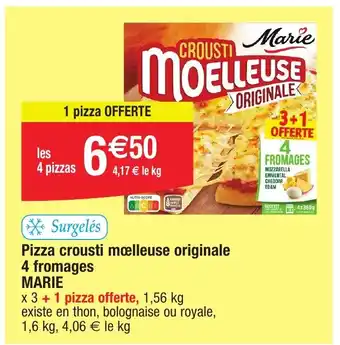 Pizza crousti moelleuse originale 4 fromages MARIE