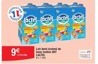 Migros Lait demi écrémé de bons matins UHT LACTEL offre