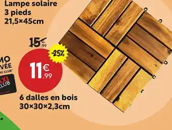 Maxi Bazar 6 dalles en bois 30x30×2,3cm offre