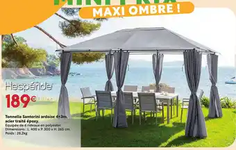 Maxi Bazar Tonnelle Santorini ardoise 4x3m, acier traité époxy. offre