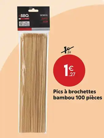Maxi Bazar Pics à brochettes bambou 100 pièces offre