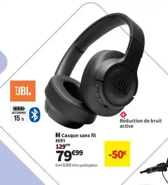Conforama Casque sans fil HIFI offre