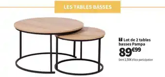 Conforama Lot de 2 tables basses Pampa offre