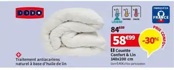 Conforama Couette Confort & Lin 140x200 cm offre