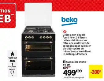 Conforama Cuisinière mixte 60 cm offre