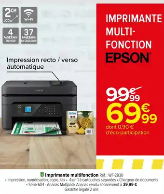 Carrefour Imprimante multifonction Réf.: WF-2930 offre