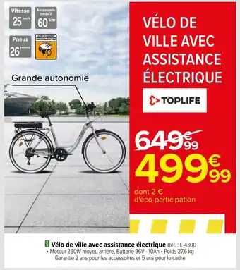 Carrefour Vélo de ville avec assistance électrique Réf.: E-4300 offre