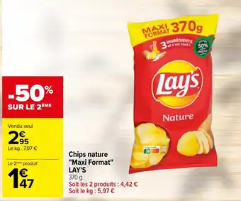 Carrefour Chips nature "Maxi Format" LAY'S offre