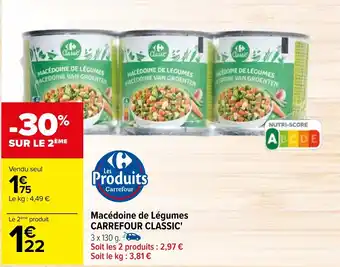 Carrefour Macédoine de Légumes CARREFOUR CLASSIC' offre